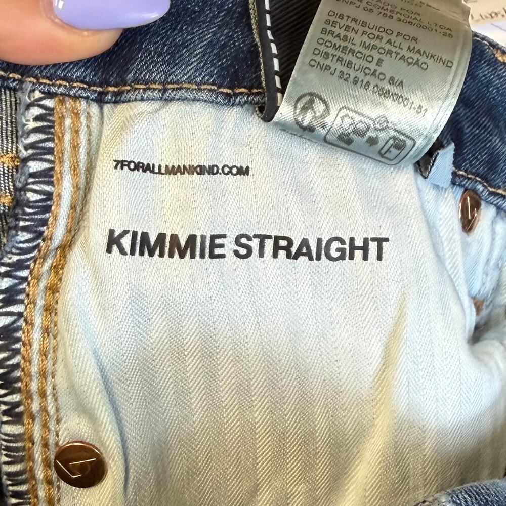7 FOR ALL MANKIND Womens Kimmie Straight Slim Jeans Size 27 Blue Love Story NWT - Picture 11 of 14